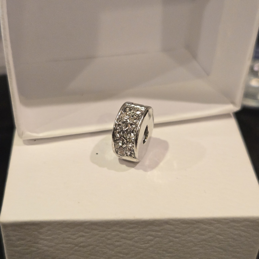 Elegant Silver and Crystal Women's Jewelry Charm